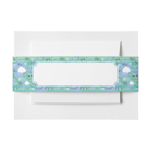 Cintas Para Invitaciones Animales lindos que juegan con agua 3 (Anverso Ejemplo)