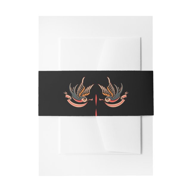 Cintas Para Invitaciones Antecedentes negros Amor Tragar tatuaje no foto (Anverso Ejemplo)