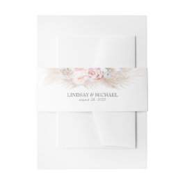 Cintas Para Invitaciones Antrurios rosas y pampas Grass Elegante exótico