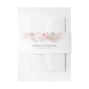 Cintas Para Invitaciones Antrurios rosas y pampas Grass Elegante exótico