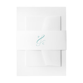 Cintas Para Invitaciones Aqua Blue Ampersand Initial Invitation Belly Band