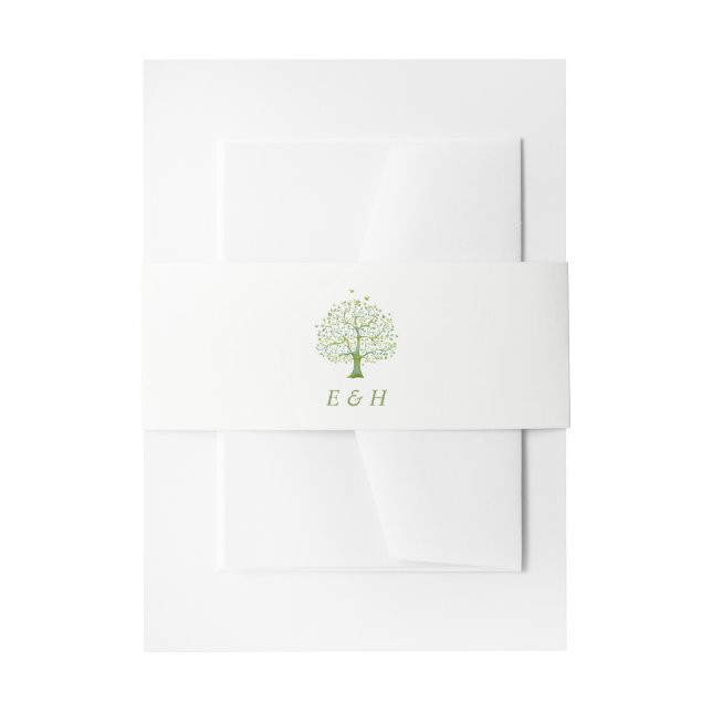 Cintas Para Invitaciones Árbol de la vida, matrimonio elegante (Anverso Ejemplo)
