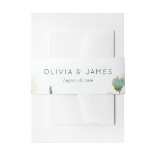 Cintas Para Invitaciones Árboles de acuarela verde tranquilos