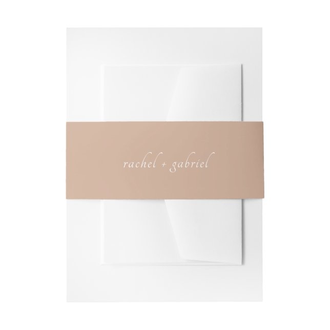 Cintas Para Invitaciones Arcilla | Chic Simple Script Boda  (Anverso Ejemplo)