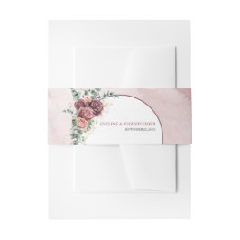 Cintas Para Invitaciones Arco boho marrón oscuro rosas de la rubia eucalipt