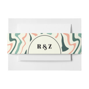 Cintas Para Invitaciones Arco de remolino retro verde menta rosa boda