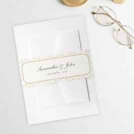 Cintas Para Invitaciones Arco geométrico dorado y boda moderna marfil
