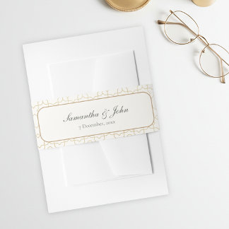 Cintas Para Invitaciones Arco geométrico dorado y boda moderna marfil