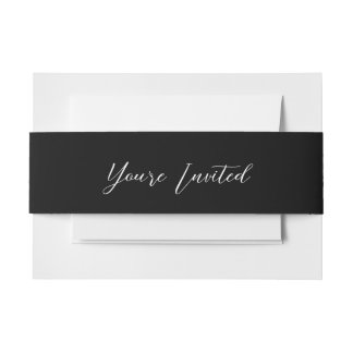 Cintas Para Invitaciones Aria ・ Elegante guión moderno negro y blanco