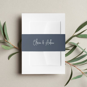 Cintas Para Invitaciones Armada sólida + Boda de letras blancas manuscritas