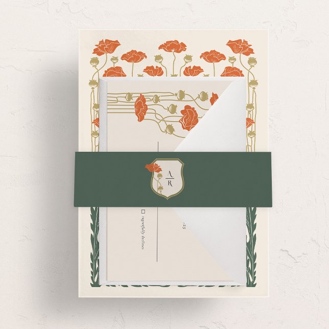 Cintas Para Invitaciones Art Nouveau vintage (Vintage Art Nouveau Invitation Belly Band)