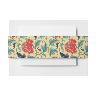 Cintas Para Invitaciones Arte Antiguo Nouveau Chino Rojo Floral Chinoiserie