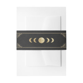 Cintas Para Invitaciones Arte deco celestial fase lunar dorada