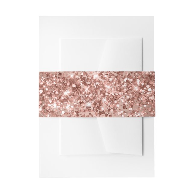 Cintas Para Invitaciones Arte digital con gradiente de rosa oro brillante (Anverso Ejemplo)