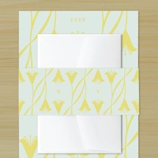 Cintas Para Invitaciones Arte Nuevo Color Personalizado Floral Lirio Boda
