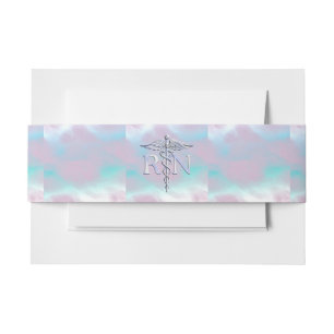 Cintas Para Invitaciones Aspecto cromado RN Caduceus Medical Mother Pearl