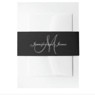 Cintas Para Invitaciones Asunto blanco y negro   Banda Belly Boda