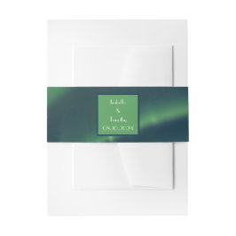 Cintas Para Invitaciones Aurora Borealis Northern Lights Sky Green Boda