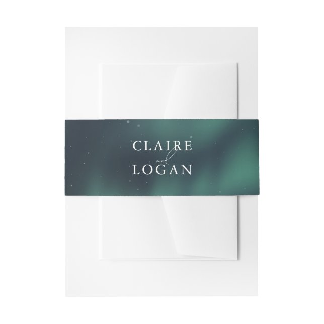 Cintas Para Invitaciones Aurora Northern Lights Wedding (Anverso Ejemplo)