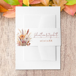 Cintas Para Invitaciones Autumn Boho Floral Boda | Blanco