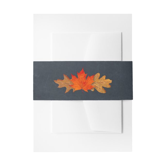 Cintas Para Invitaciones Autumn Leaves Chalkboard Boda (Anverso Ejemplo)