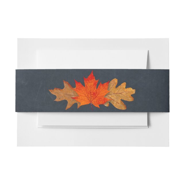 Cintas Para Invitaciones Autumn Leaves Chalkboard Boda (Anverso Ejemplo)