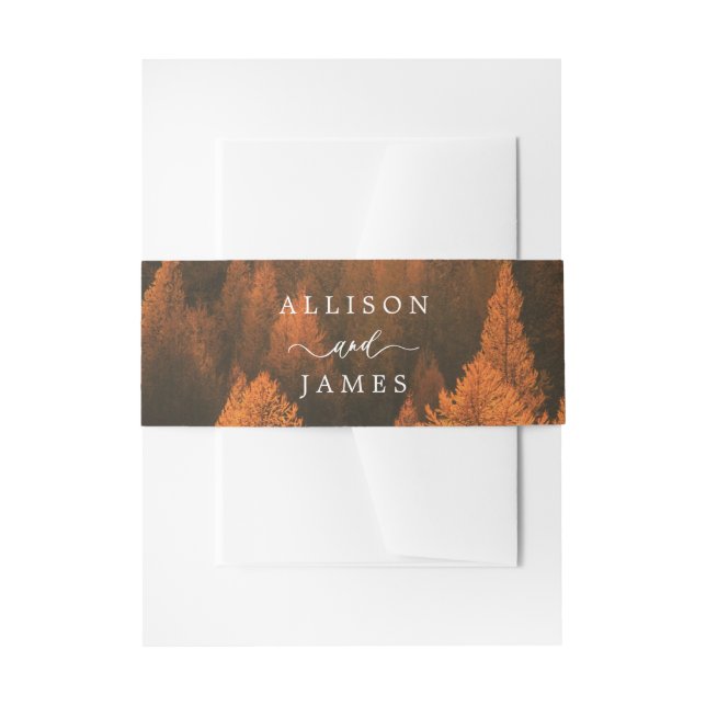 Cintas Para Invitaciones Autumn Woods Minimalist Belly Band (Anverso Ejemplo)