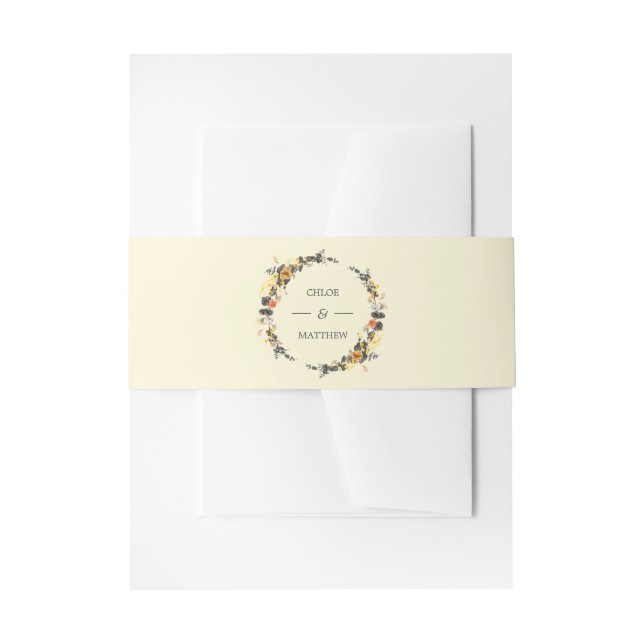 Cintas Para Invitaciones Autumn Wreath | Personalizado Boda moderno (Anverso Ejemplo)