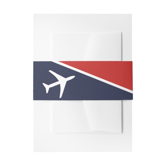 Cintas Para Invitaciones Aviación piloto de aviones Funky White (Anverso Ejemplo)