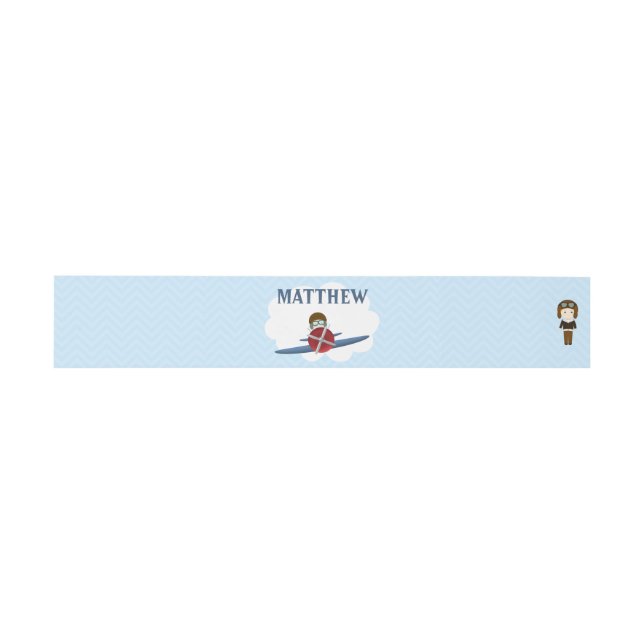 Cintas Para Invitaciones Aviador y su avión (Superficie plana)