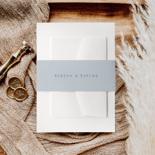 Cintas Para Invitaciones Azul costero pálido + Boda de letras de la marina