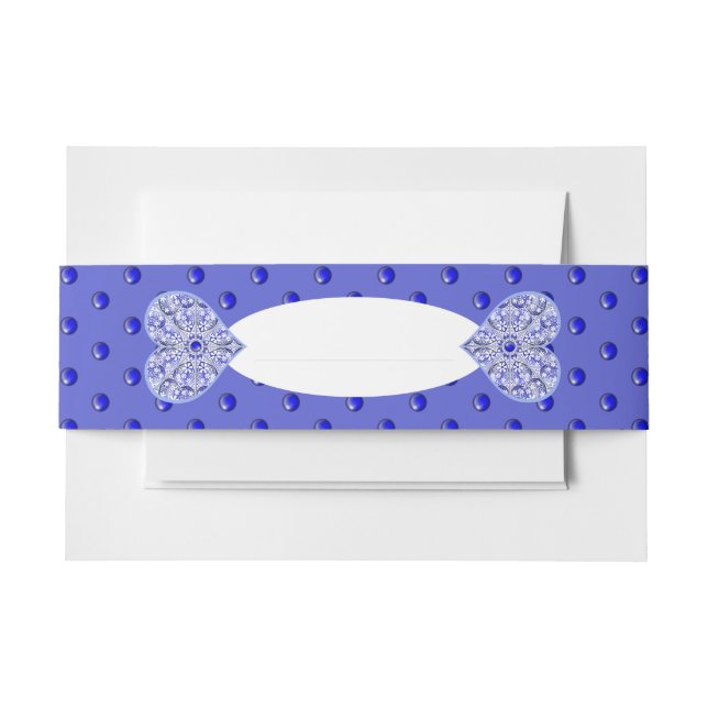 Cintas Para Invitaciones Azul de encaje cerámico de Grecia (Anverso Ejemplo)