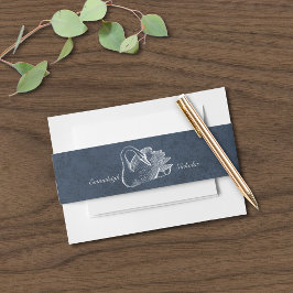 Cintas Para Invitaciones Azul de la Marina de Cisne Blanco boda