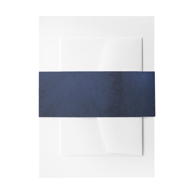 Cintas Para Invitaciones Azul Marino Acuarela (Anverso Ejemplo)