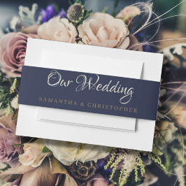 Cintas Para Invitaciones Azul Marino Moderno 'Nuestra Boda'