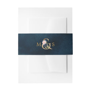Cintas Para Invitaciones Azul Marino Rosa Rosado Botánico