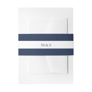 Cintas Para Invitaciones Azul Monocromático Elegante Personalizado