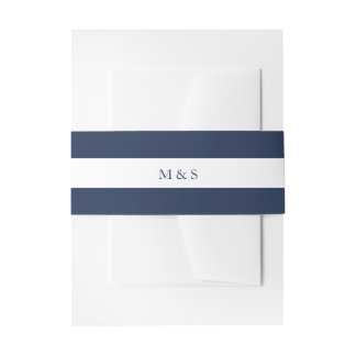 Cintas Para Invitaciones Azul Monocromático Elegante Personalizado