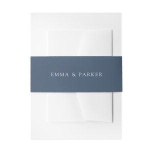 Cintas Para Invitaciones Azul Oscuro Sólido   Boda Personalizada