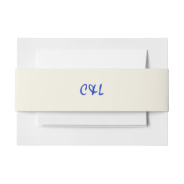 Cintas Para Invitaciones Azul profundo retro manuscrito