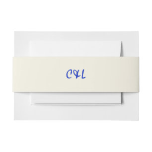 Cintas Para Invitaciones Azul profundo retro manuscrito