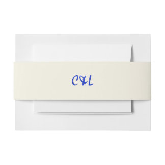 Cintas Para Invitaciones Azul profundo retro manuscrito