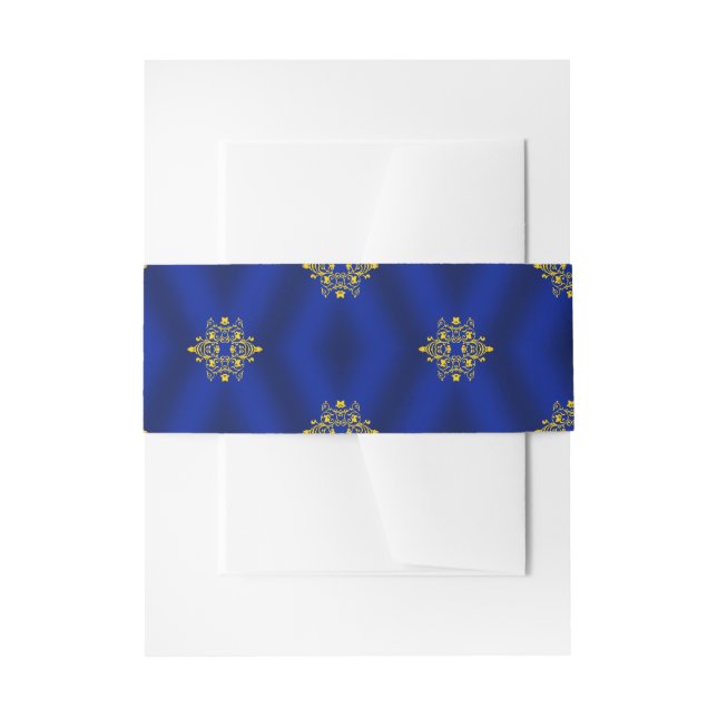 Cintas Para Invitaciones Azul Real y Dorado (Anverso Ejemplo)