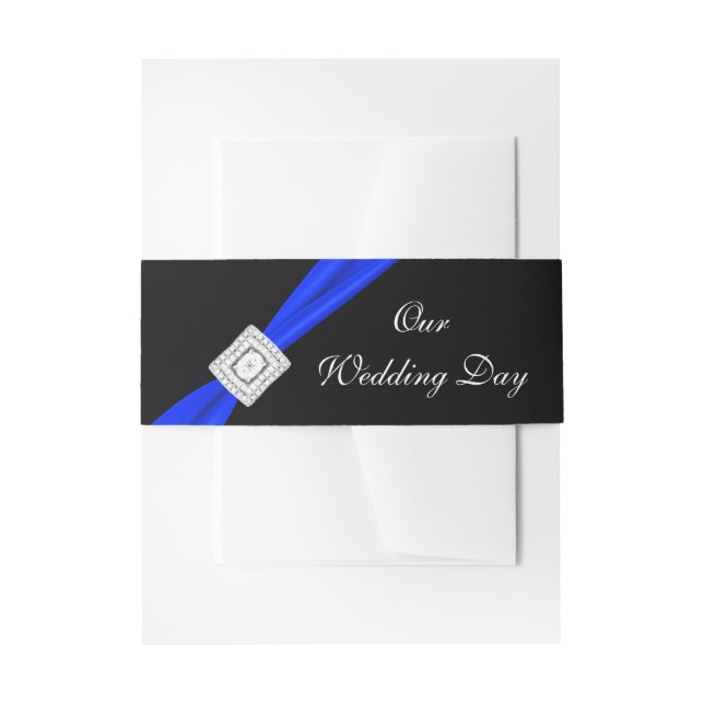 Cintas Para Invitaciones Azul real y negro (Anverso Ejemplo)