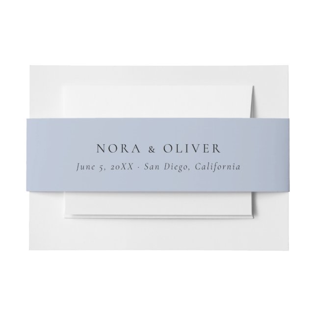 Cintas Para Invitaciones Azul turbio (Anverso Ejemplo)