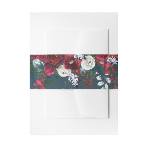 Cintas Para Invitaciones Azul turbio   Boda de Burgundy Bloom