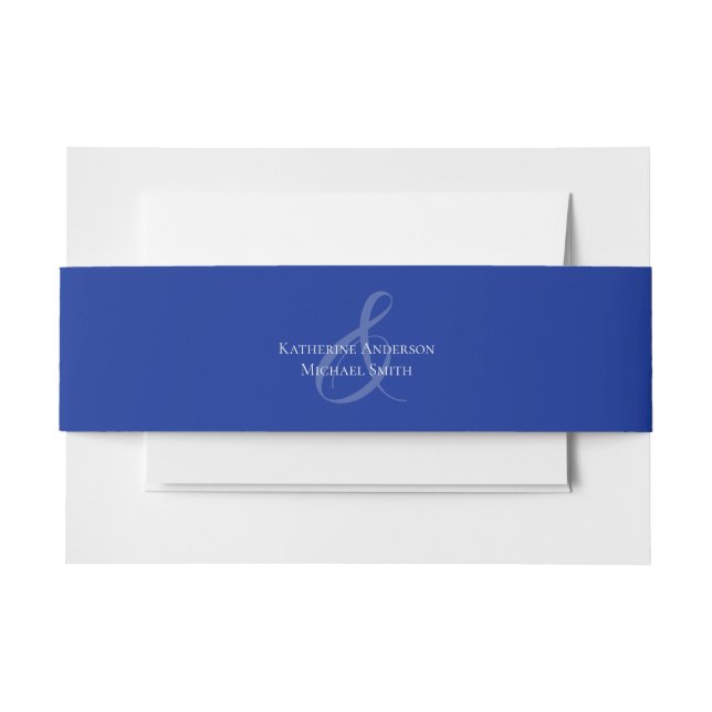 Cintas Para Invitaciones Azul y blanco-Boda moderno- (Anverso Ejemplo)