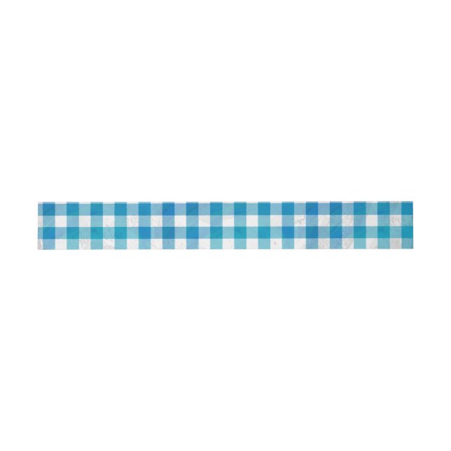 Cintas Para Invitaciones Azul y blanco de búfalo a cuadros (Superficie plana)