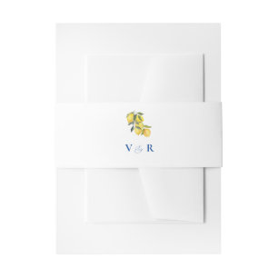 Cintas Para Invitaciones Azulejo azul mediterráneo y cítricos