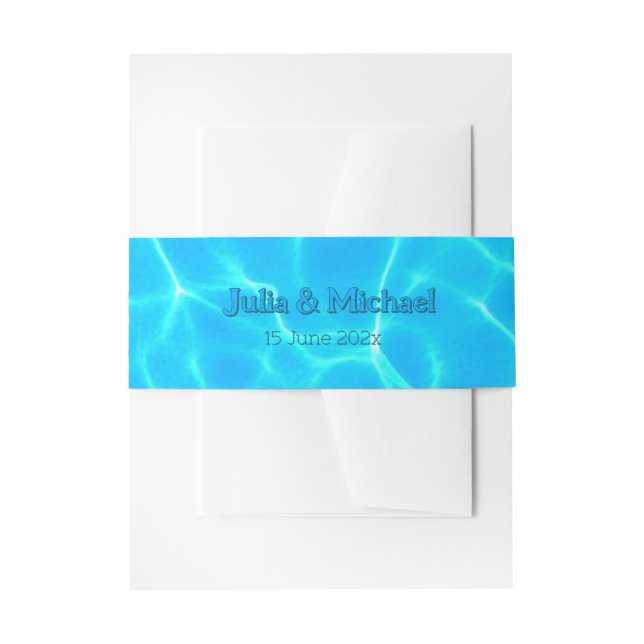 Cintas Para Invitaciones Azure Turquoise Bleu Water Reflalism Minimalismo (Anverso Ejemplo)